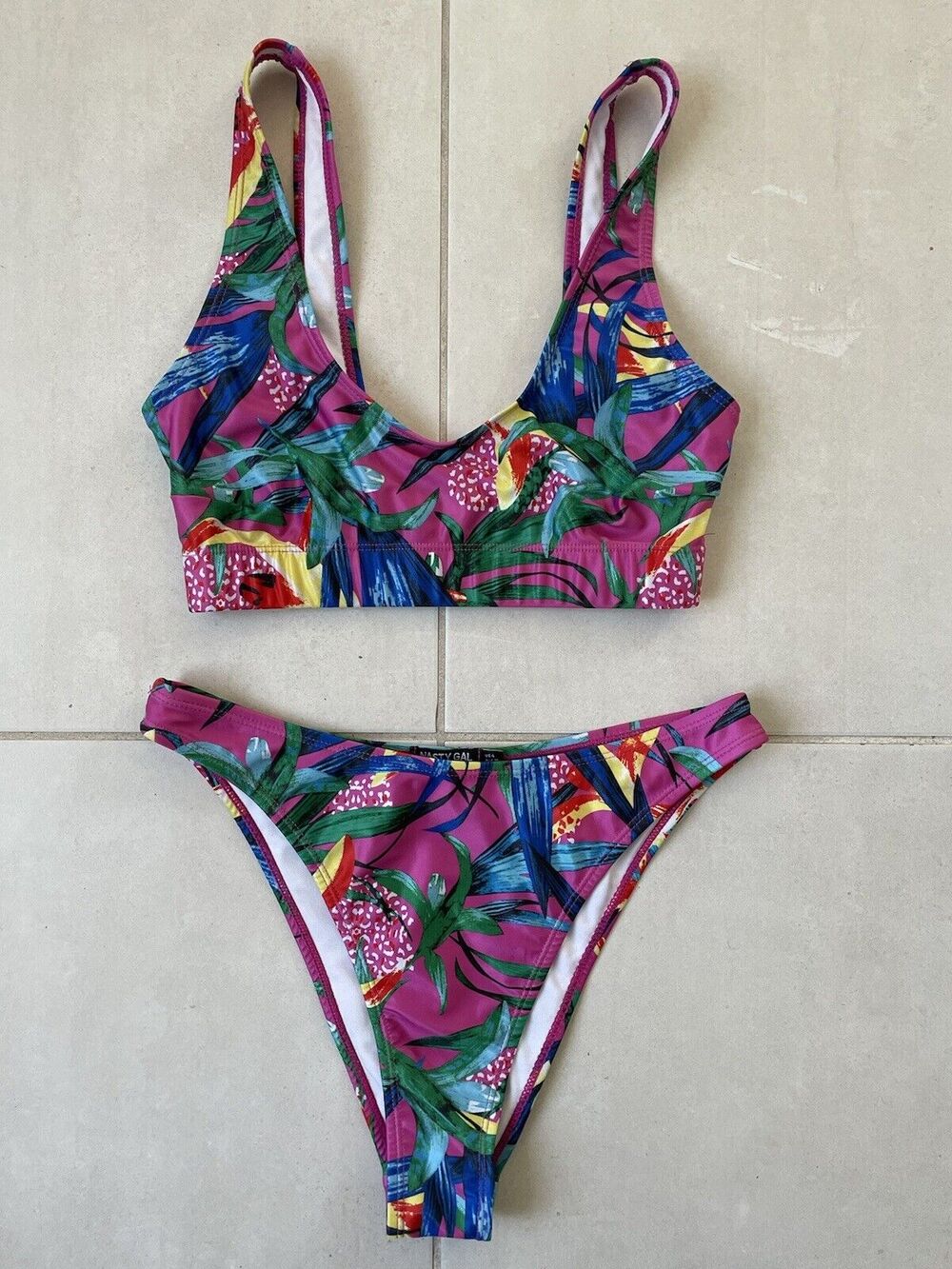 Nasty Gal Collection Swim Bikini Swimsuit Multicolor Floral Swimwear